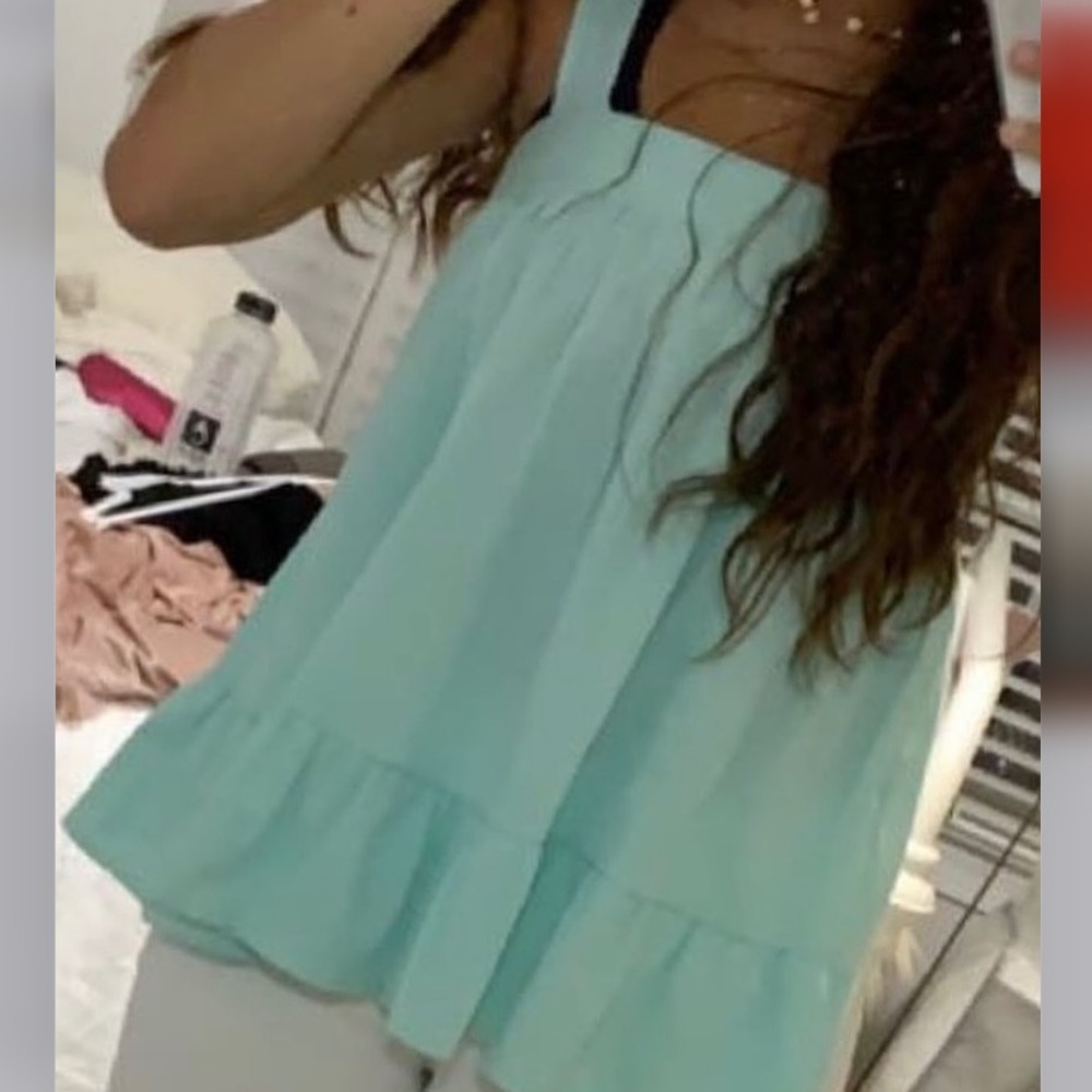 Straight Neck Peplum Tank